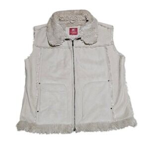 Faded Glory Beige Faux Suede Vest